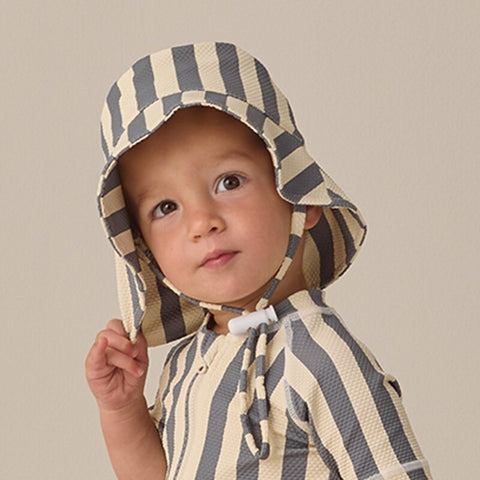 【D2】Quincy Mae（クインシーメイ）2026SS   BUCKET HAT  -RETRO STRIPE OCEAN-  バケットハット　レトロストライプオーシャン