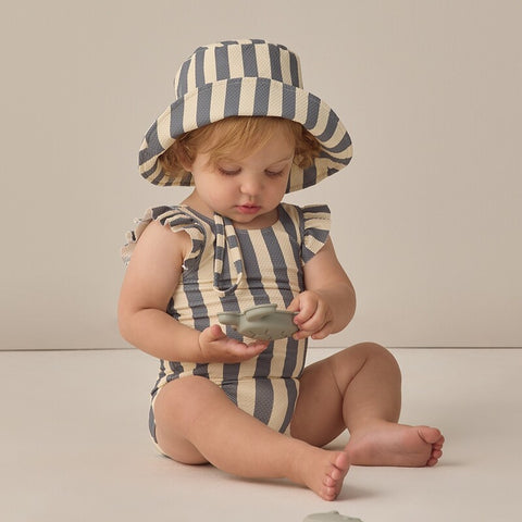 【D2】Quincy Mae（クインシーメイ）2026SS   BUCKET HAT  -RETRO STRIPE OCEAN-  バケットハット　レトロストライプオーシャン