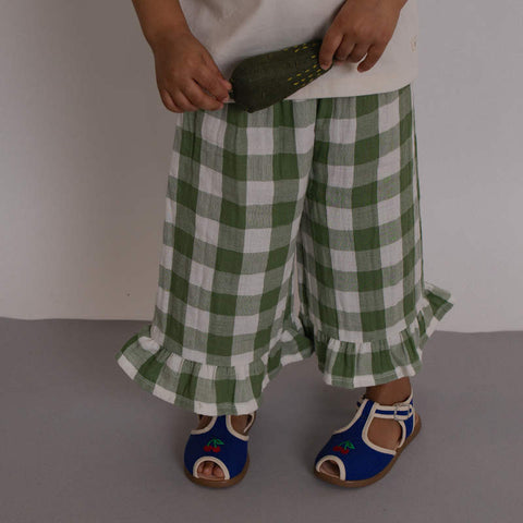 【D1】organic zoo（オーガニックズー）2026SS Dill Gingham Frill Culottes　キュロットパンツ