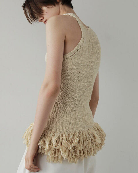 【5月中旬入荷次第お届けのご予約】anuke（アンヌーク） Americansleeve Fringe Tops 62710526.
