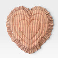 saruche（サルーチェ）Baby Play Mat Heart Frill - レギュラーサイズ / 薄手 - Countryside Pink Stripe プレイマット、キルティングベビーマット.