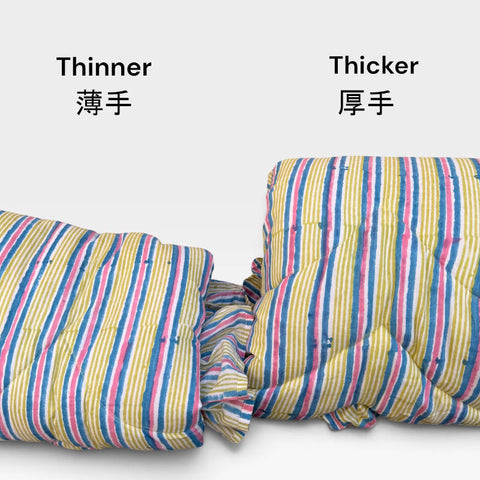 saruche（サルーチェ）Baby Play Mat Heart Frill - レギュラーサイズ / 薄手 - Candy Stripe プレイマット、キルティングベビーマット.