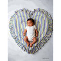 saruche（サルーチェ）Baby Play Mat Heart Frill - レギュラーサイズ / 薄手 - Candy Stripe プレイマット、キルティングベビーマット.