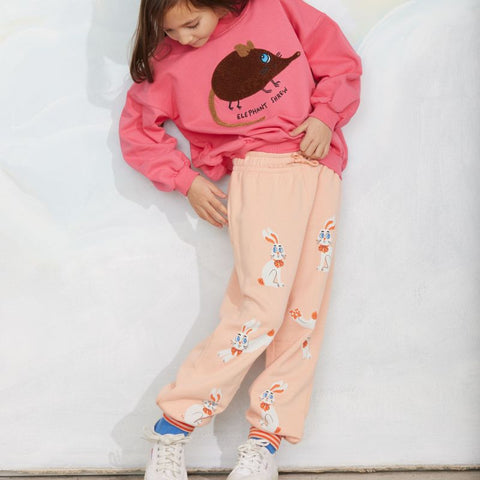【ch2】mini rodini（ミニロディーニ） 2026AW Rabbit  Sweatpants　うさぎ柄スウェットパンツ