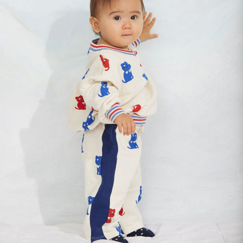 【ch2】mini rodini（ミニロディーニ） 2026AW Kittens  Sweatpants　子ねこ柄スウェットパンツ