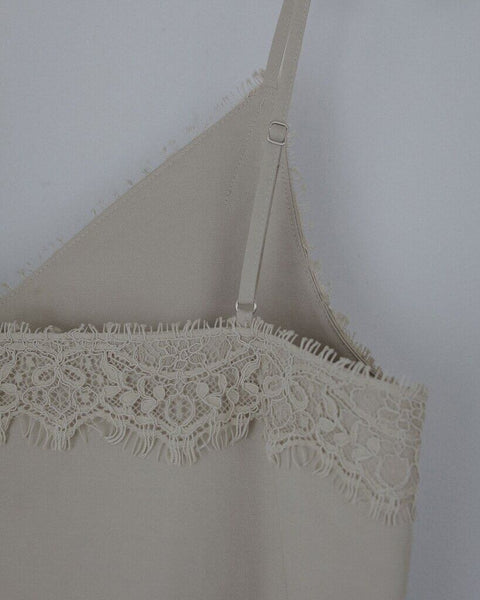 【3月上旬入荷次第お届けのご予約】anuke（アンヌーク） Twill Lace Camisole 62710404.