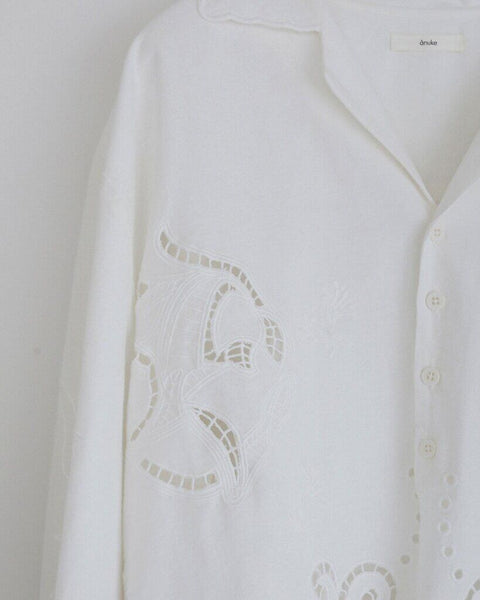 【3月下旬入荷次第お届けのご予約】anuke（アンヌーク） Cutwork Opencollar Shirts 62710419.
