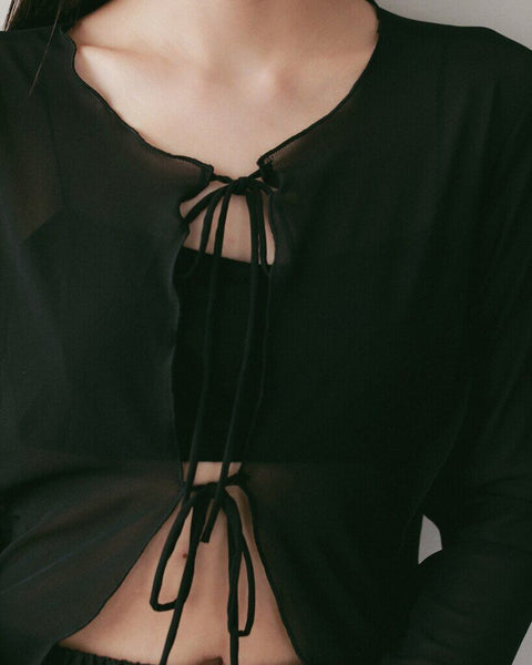 【4月中旬入荷次第お届けのご予約】anuke（アンヌーク） Sheer Tulle Cardigan 62710420.
