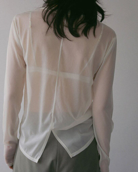 【2月中旬入荷次第お届けのご予約】anuke（アンヌーク） Slit Chiffon Tops 62710606.