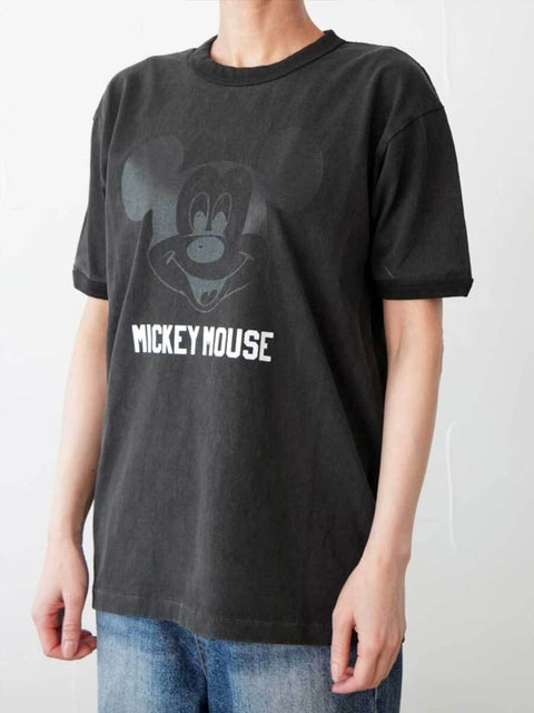 382. JOHNBULLE ジョンブル / MICKEY MOUSE RINGER Tシャツ(ホワイト/ブラック/ブラウン/ブルー)ユニセックス  (JT262C16)