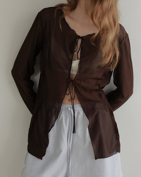 【4月中旬入荷次第お届けのご予約】anuke（アンヌーク） Sheer Tulle Cardigan 62710420.