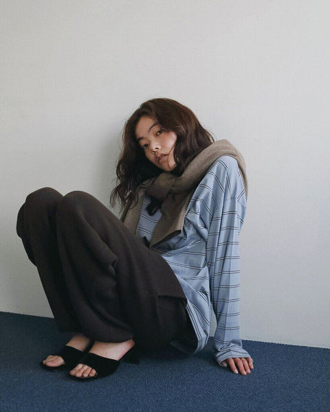 【3月中旬入荷次第お届けのご予約】anuke（アンヌーク） Border Loose Long T-shirts 62620620.