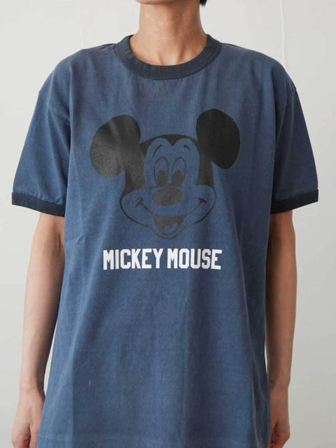 382. JOHNBULLE ジョンブル / MICKEY MOUSE RINGER Tシャツ(ホワイト/ブラック/ブラウン/ブルー)ユニセックス  (JT262C16)