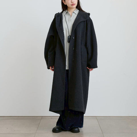 【10月下旬入荷次第お届けのご予約】anuke（アンヌーク） Wool Hoodie Coat ウールフーディコート（CGRY/BLK/BRN）62620001