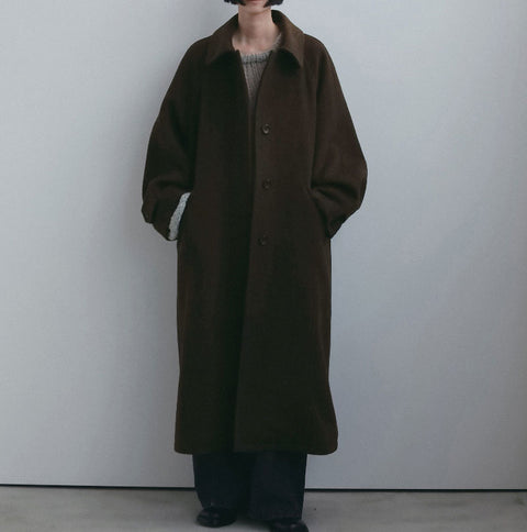 【11月上旬入荷次第お届けのご予約】anuke（アンヌーク） Soutiencollar Over Coat ステンカラーコート（CGRY/BRN）62620003.