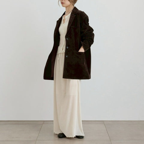 【10月上旬入荷次第お届けのご予約】anuke（アンヌーク） Eco Suede Jacket エコスエードジャケット（D/BRN）62620109.