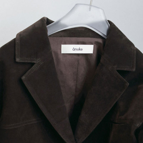 【10月上旬入荷次第お届けのご予約】anuke（アンヌーク） Eco Suede Jacket エコスエードジャケット（D/BRN）62620109.