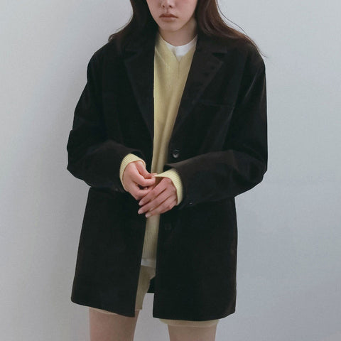 【10月上旬入荷次第お届けのご予約】anuke（アンヌーク） Eco Suede Jacket エコスエードジャケット（D/BRN）62620109.