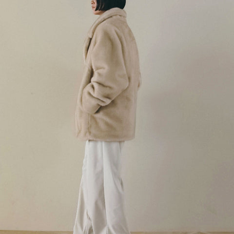 【11月中旬入荷次第お届けのご予約】anuke（アンヌーク）Eco Minkfur Jacket エコミンクファージャケット（IVR/BRN）62620110.