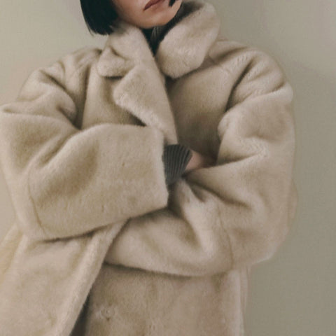 【11月中旬入荷次第お届けのご予約】anuke（アンヌーク）Eco Minkfur Jacket エコミンクファージャケット（IVR/BRN）62620110.