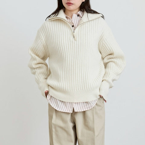 【10月中旬入荷次第お届けのご予約】anuke（アンヌーク）Opencollar Stripe Shirts ストライプシャツ（IVR/PNK/BRN）62620414.