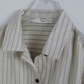 【10月中旬入荷次第お届けのご予約】anuke（アンヌーク）Opencollar Stripe Shirts ストライプシャツ（IVR/PNK/BRN）62620414.