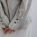 【10月中旬入荷次第お届けのご予約】anuke（アンヌーク）Opencollar Stripe Shirts ストライプシャツ（IVR/PNK/BRN）62620414.