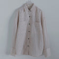 【10月中旬入荷次第お届けのご予約】anuke（アンヌーク）Opencollar Stripe Shirts ストライプシャツ（IVR/PNK/BRN）62620414.