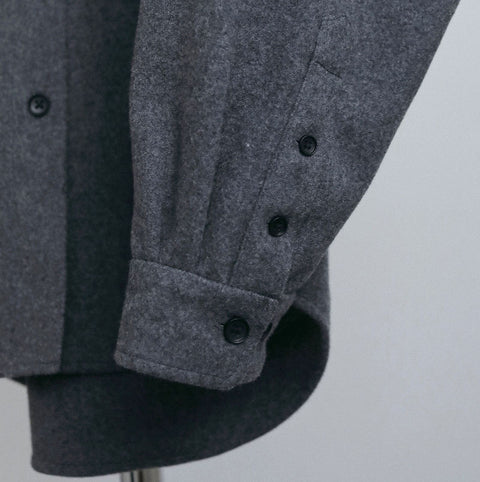 【10月中旬入荷次第お届けのご予約】anuke（アンヌーク）Wool Over Shirts ウールオーバーシャツ（IVR/CGRY/NVY）62620415