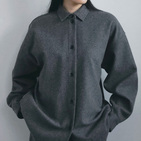 【10月中旬入荷次第お届けのご予約】anuke（アンヌーク）Wool Over Shirts ウールオーバーシャツ（IVR/CGRY/NVY）62620415