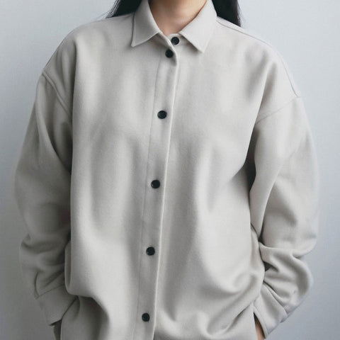 【10月中旬入荷次第お届けのご予約】anuke（アンヌーク）Wool Over Shirts ウールオーバーシャツ（IVR/CGRY/NVY）62620415