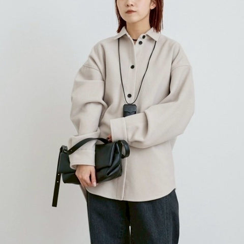 【10月中旬入荷次第お届けのご予約】anuke（アンヌーク）Wool Over Shirts ウールオーバーシャツ（IVR/CGRY/NVY）62620415