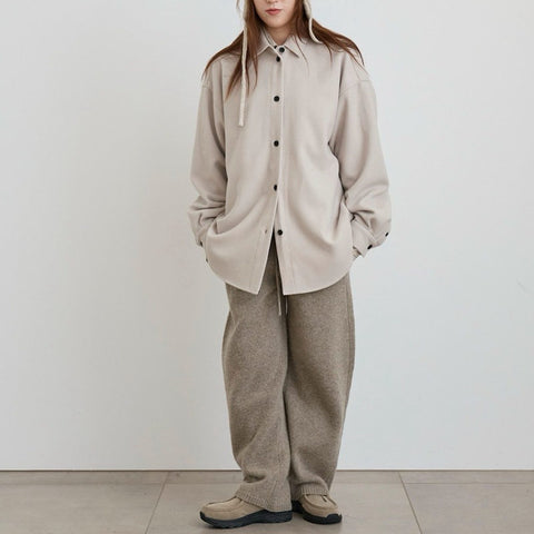 【10月中旬入荷次第お届けのご予約】anuke（アンヌーク）Wool Over Shirts ウールオーバーシャツ（IVR/CGRY/NVY）62620415