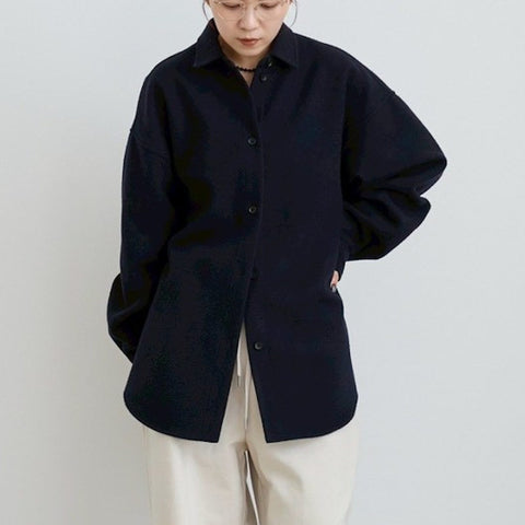 【10月中旬入荷次第お届けのご予約】anuke（アンヌーク）Wool Over Shirts ウールオーバーシャツ（IVR/CGRY/NVY）62620415