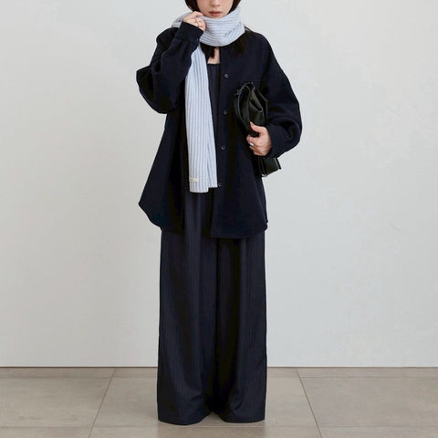 【10月中旬入荷次第お届けのご予約】anuke（アンヌーク）Wool Over Shirts ウールオーバーシャツ（IVR/CGRY/NVY）62620415