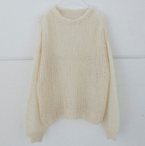 【10月下旬入荷次第お届けのご予約】anuke（アンヌーク） Lowgauge Mohair Knit モヘアニット（IVR/CGRY/MNT）62620533.
