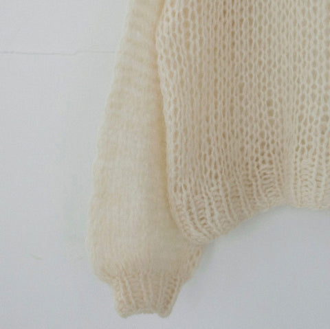 【10月下旬入荷次第お届けのご予約】anuke（アンヌーク） Lowgauge Mohair Knit モヘアニット（IVR/CGRY/MNT）62620533.