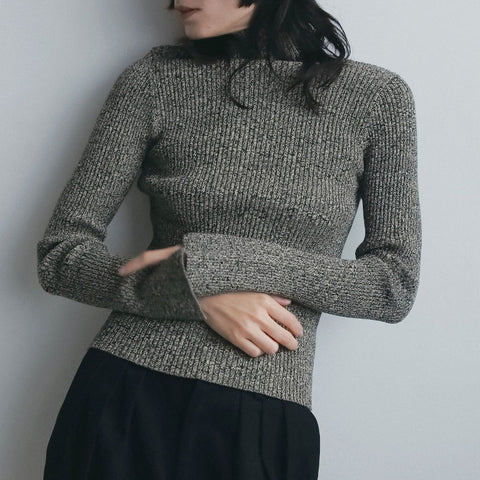 【11月上旬入荷次第お届けのご予約】anuke（アンヌーク） Slit Turtle Knit ラウンドスリットタートルニット（IVR/MCA/MIX/CGRY/BLK）62620539.