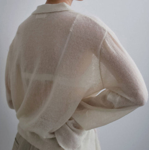 【10月下旬入荷次第お届けのご予約】anuke（アンヌーク）Over Knit Shirts オーバーニットシャツ（IVR/PNK/BLK） 62620542