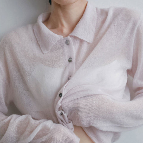 【10月下旬入荷次第お届けのご予約】anuke（アンヌーク）Over Knit Shirts オーバーニットシャツ（IVR/PNK/BLK） 62620542