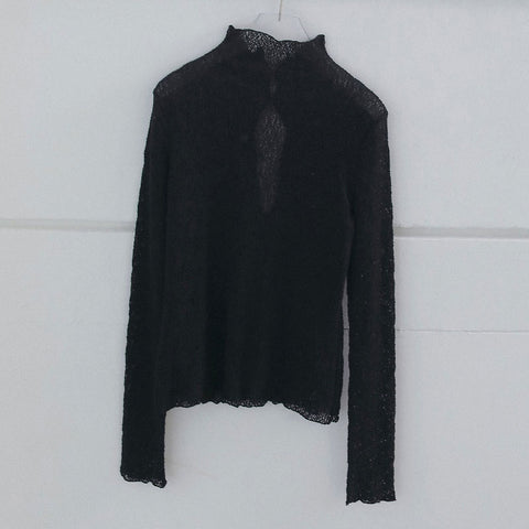 【11月上旬入荷次第お届けのご予約】anuke（アンヌーク）Raschel Lace Turtle ラッセルレースタートル（IVR/BRN/BLK）62620628