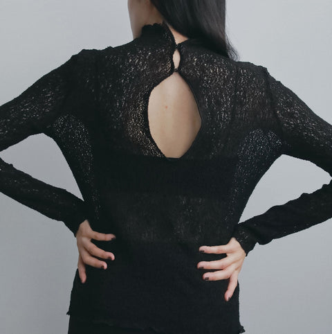 【11月上旬入荷次第お届けのご予約】anuke（アンヌーク）Raschel Lace Turtle ラッセルレースタートル（IVR/BRN/BLK）62620628