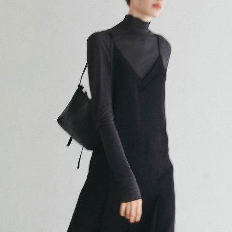 【10月下旬入荷次第お届けのご予約】anuke（アンヌーク） Cashmere Silk Turtle カシミアシルクタートル（IVR/CGRY/BLK）62620635.