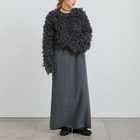 【10月中旬入荷次第お届けのご予約】anuke（アンヌーク）  Wool Cutoff Skirt ウールカットオフスカート（CGRY/NVY）62620807.