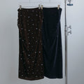 【11月中旬入荷次第お届けのご予約】anuke（アンヌーク） Embroidery Flower Velourskirt 刺繍入りベロアスカート（BRN/NVY）62620809.