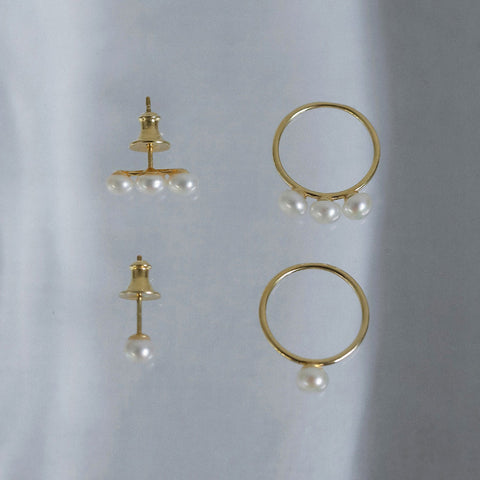 【12月中旬入荷次第お届けのご予約】anuke（アンヌーク） Grainpearl Pinky Ring 1粒淡水パールピンキーリング（WHT）62620906.