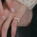 【12月中旬入荷次第お届けのご予約】anuke（アンヌーク） Pearlline Pinky Ring 3粒淡水パールピンキーリング（WHT）62620908.
