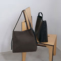 【10月中旬入荷次第お届けのご予約】anuke（アンヌーク） Ecoleather Tote Bag エコレザートートバッグ（BLK/BRN）62621024.