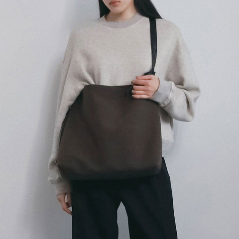 【10月中旬入荷次第お届けのご予約】anuke（アンヌーク） Ecoleather Tote Bag エコレザートートバッグ（BLK/BRN）62621024.