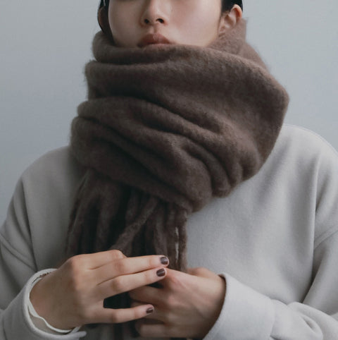 【11月下旬入荷次第お届けのご予約】anuke（アンヌーク）Soft Fringe Stole フリンジストール（PNK/BRN/CGRY）62621036